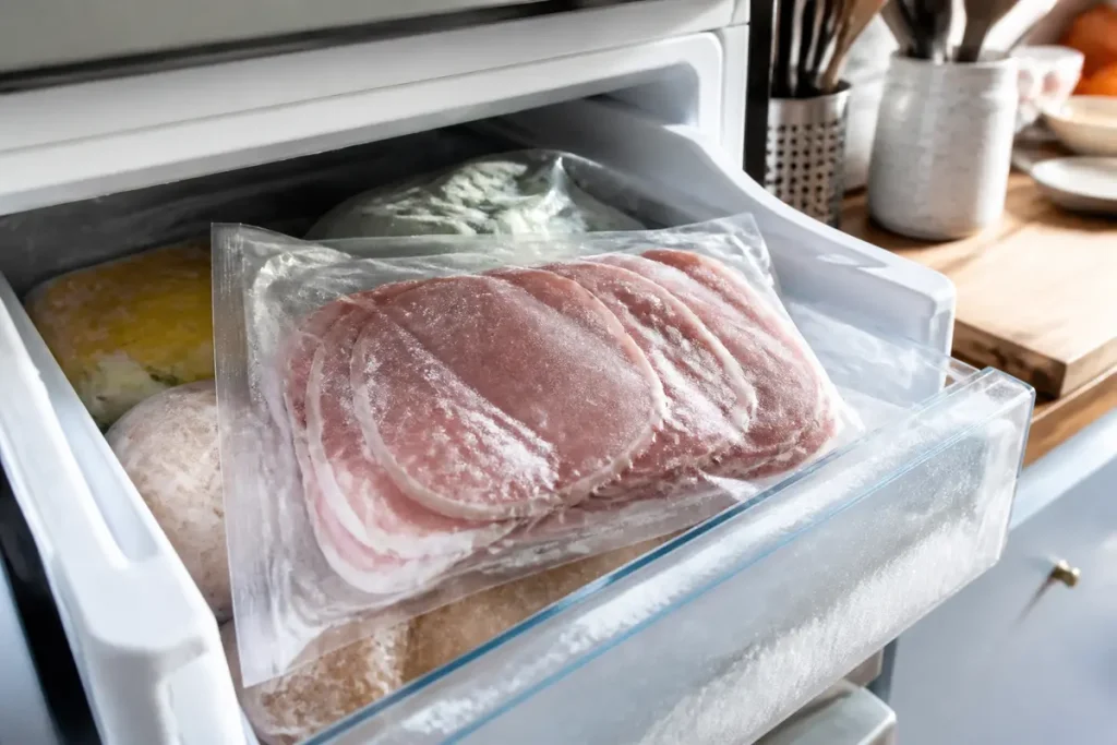 Tranches de jambon blanc congelé dans un tiroir de congélateur peut-on les congeler